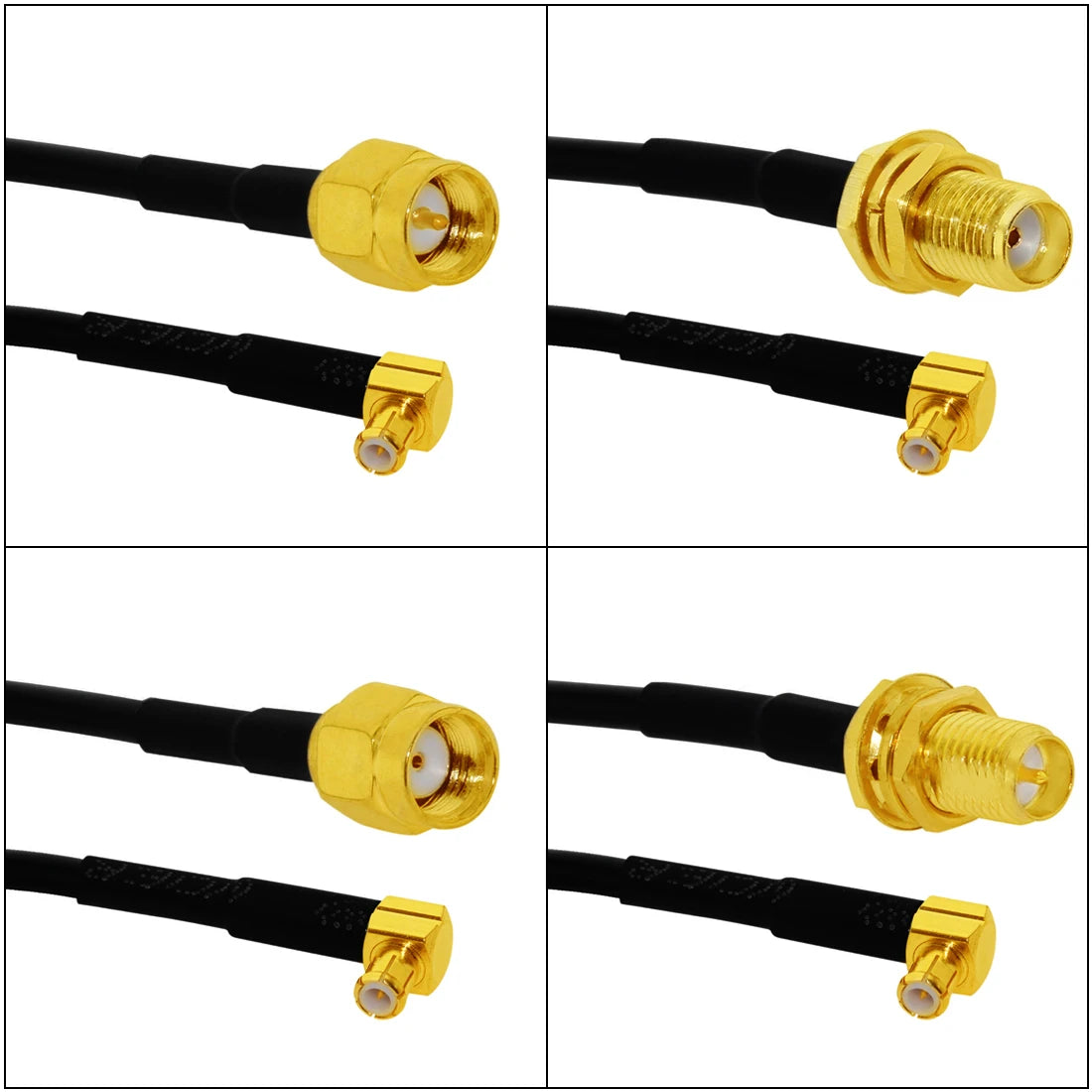 New SMA Male Female Jack  Nut  /RP SMA Switch MCX/MMCX  Male Plug Right Angle Pigtail Cable RG174 Wireless Modem Extension
