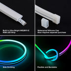 WS2811 RGBIC Neon Light Strip Addressable Neon Sign Silicone External 1 IC Control 6 LEDs Bright Tape 108 LEDs/M 24V IP67 3m 5m