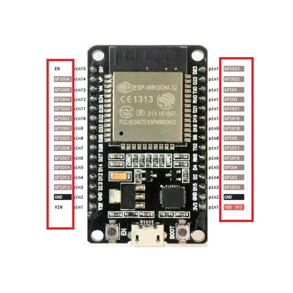 ESP32 WiFi + Bluetooth 4.2 BLE NodeMCU Development Board with USB Cable Compatible with Arduino for IoT Projects