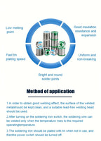 50/1.76oz, Premium 60/40 solder wire, containing 1.5-2.0% rosin core flux, suitable for electronic product maintenance