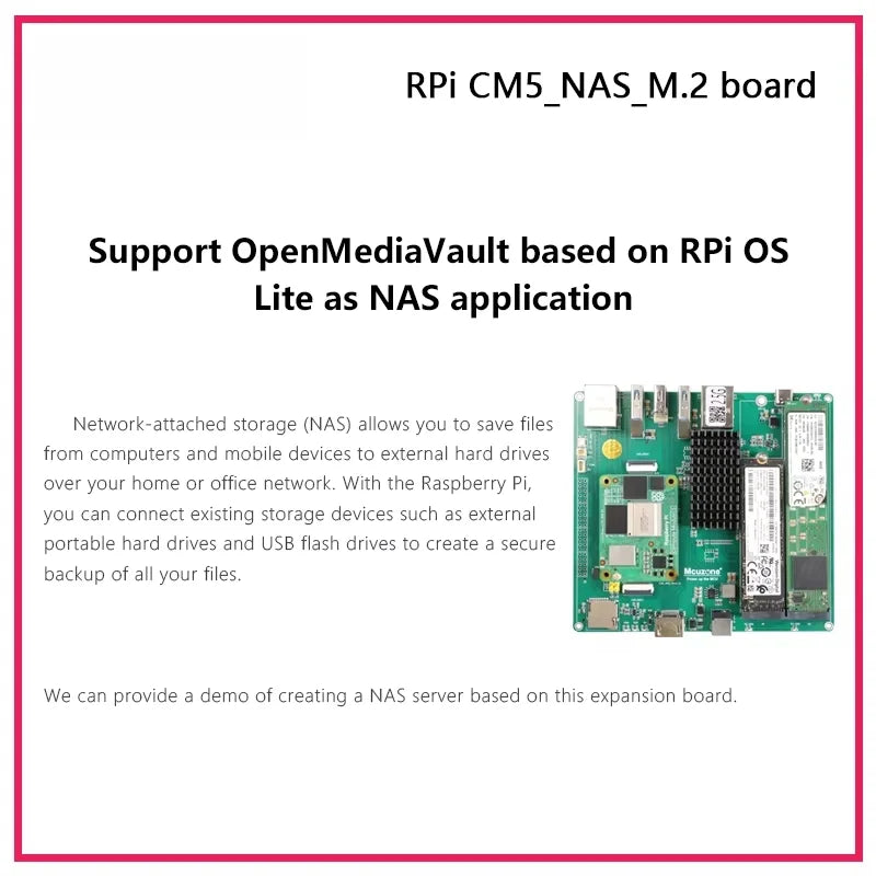 Raspberry Pi CM5_NAS_M.2 board,3* NVME ssd, M.2 support 22110 2280 2242,2.5Gbps ETH and GIGA ethernet, OpenMediaVault,4*PCIE
