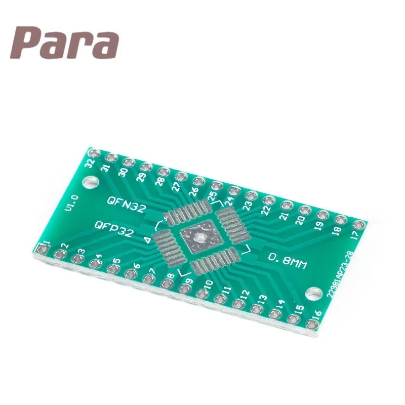 5PCS/LOT QFN32 QFP32 to DIP Turn DIP32 Pinboard SMD 2.54mm Pin Pitch 0.65mm/0.8mm PCB Adapter Plate Transfer Board IC Socket