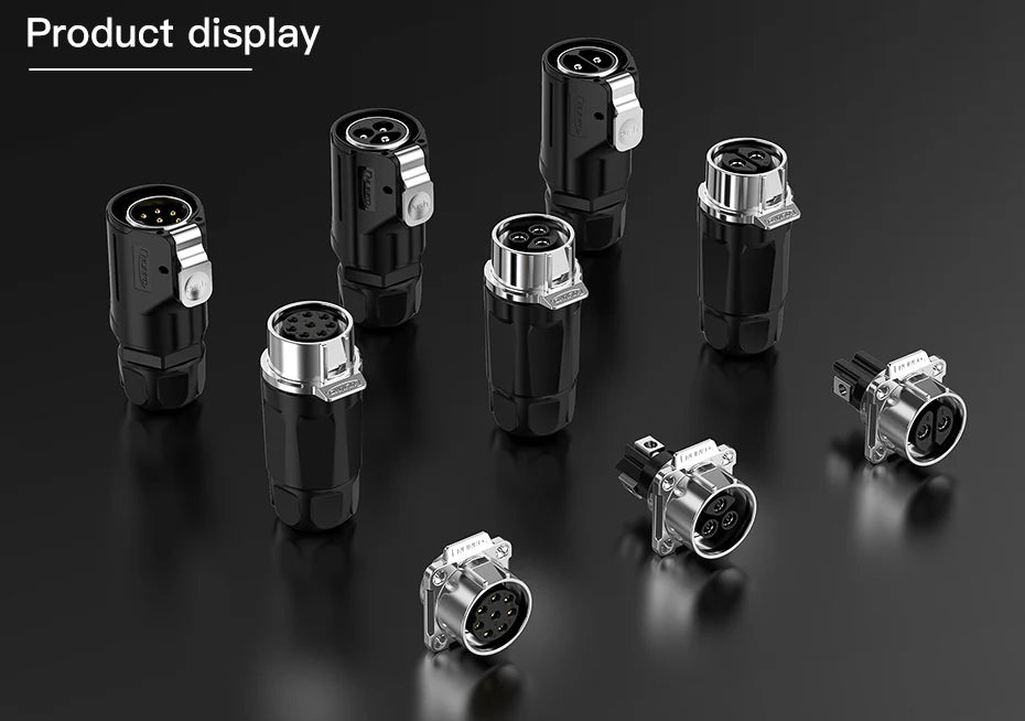 CNLINKO M28 IP68 Circular Heavy Duty Power Connector 50A Male/Female Screw Terminal for EV Charging,Solar & Battery Storage