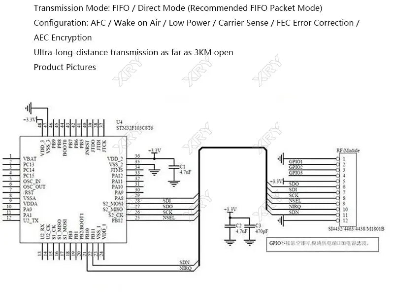 SX1276 Wireless Transceiver Module Lora 868Mhz 915MHz Modulespread Spectrum Long-Range Wireless Communication LORA / GFSK ESP32