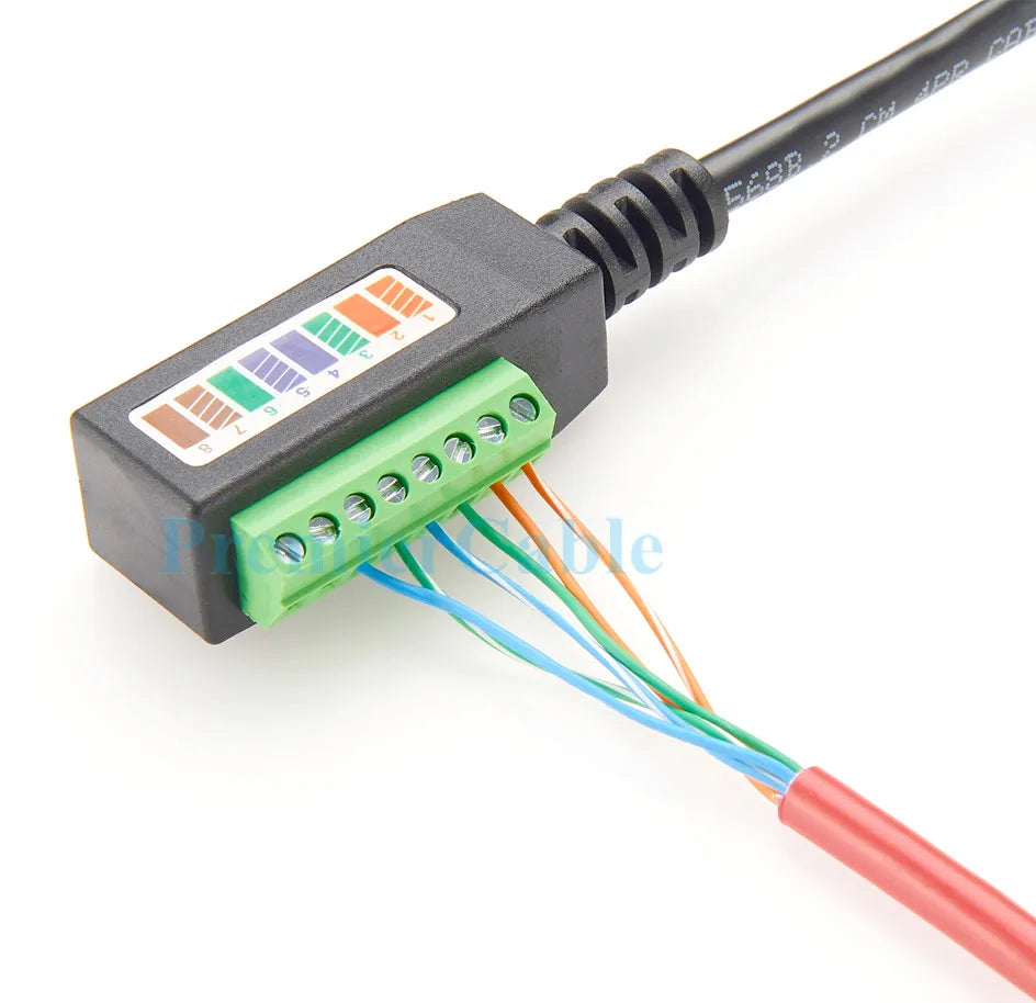 RJ45 8P8C Male to 8Pin Solderless Terminal Block Cable RJ45 to Screw Terminal Block Adapter RJ45 Screw Terminal Breakout Board