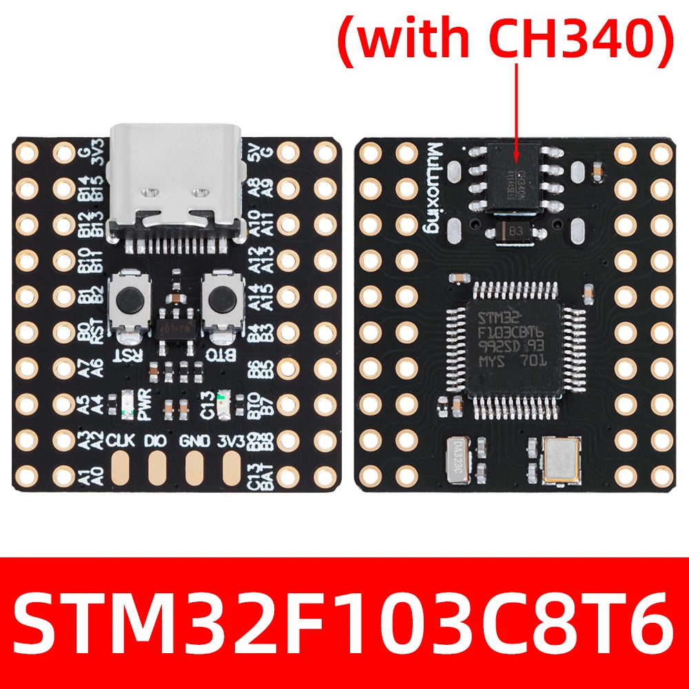 STM32F103C8T6  ch340 ARM Cortex-M3 Core Development Board, 72MHz MCU Module, 64KB Flash 20KB SRAM, 37 GPIO for Arduino