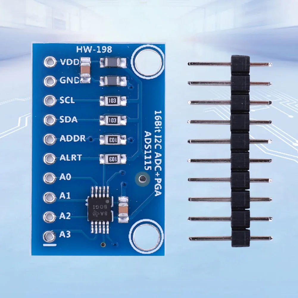 ADS1115 ADC Analog-to-Digital Converter Module with Programmable Gain Amplifier 16 Bit I2C 2.0V To 5.5V for Arduino Raspberry Pi