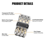 I-Type 1/2/3pin LED Wire Connector Quick Splice Cable Terminal Block for LED Strip, Audio, Car, Home Appliances Wiring AWG20-22
