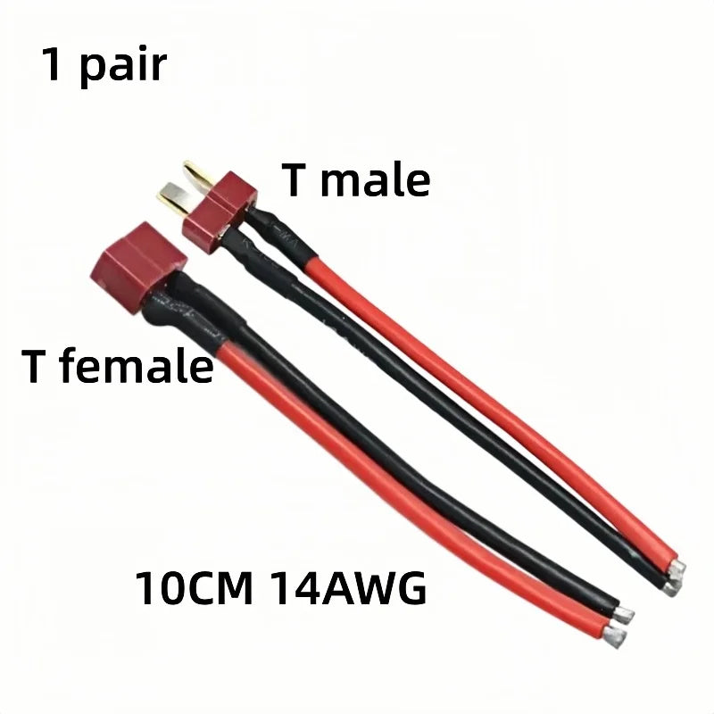 1 pair XT60 XT30 XT90 T Plug Male Female Connector with 10CM Wire, 12/14/16AWG Silicone Cable for RC Lipo Battery