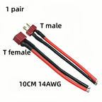 1 pair XT60 XT30 XT90 T Plug Male Female Connector with 10CM Wire, 12/14/16AWG Silicone Cable for RC Lipo Battery