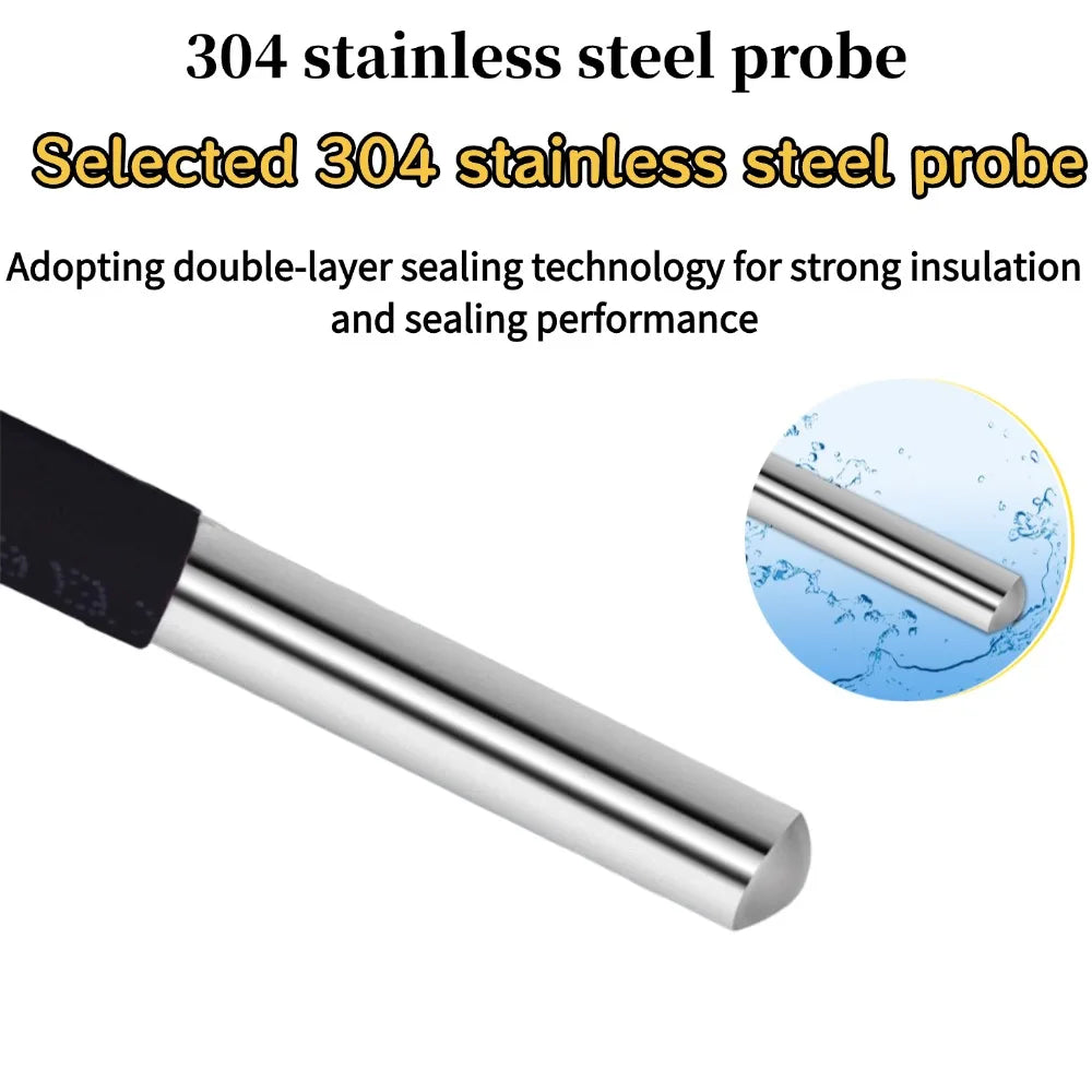 Stainless Steel Waterproof PH2.0 DS18B20 Digital Temperature Sensor Probe with 1m Cable for Arduino ESP32 Microbit Raspberry Pi