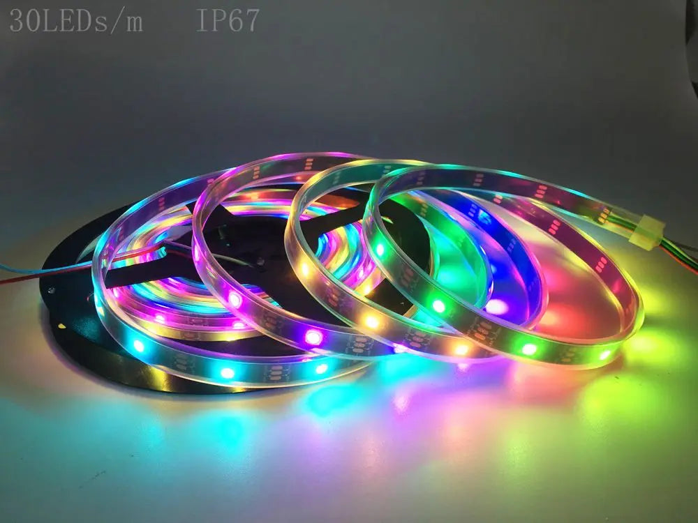 DC5V SK6812 RGBW(Similar WS2812B) 4 In 1 Led Strip 30/60/144 Leds/m Individual Addressable Led Light Black /White PCB IP30/65/67