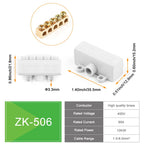 DIY GO 5PCS High Power 1 in 2/4 out Splicing Cable Connector 60A/400V 1-6mm2 Wire Connector Screw lock Terminal Block