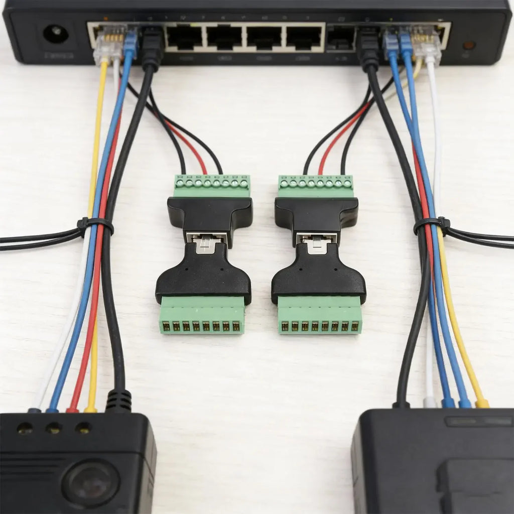 RJ45 Male Female To 8 Pins Screw Terminal Block Adapter RJ45 8P8C Breakout Board for Cat7 Cat6 Cat5 Ethernet Extender Connector