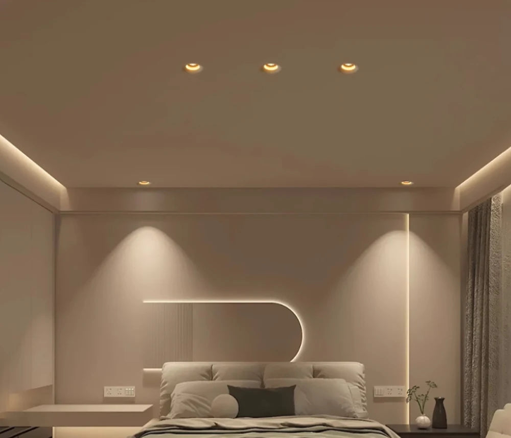 Recessed Curved Seamless LED Ceiling Light 3CCT/ Tuya BLE/ Zigbee/ Matter/ All Aluminum LED Spot Downlight