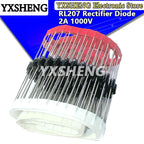 100PCS RL207 Rectifier Diode DO-15 2A 1000V