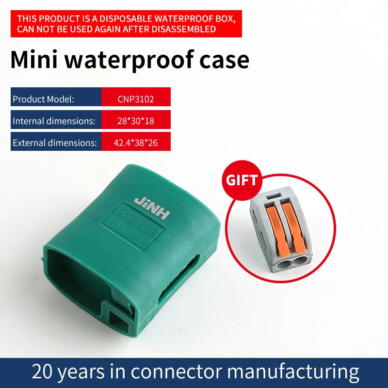 JINH IP68 Mini Gel Wire Connector Junction Box Waterproof 2 3 5 Ports Outdoor Easy Universal Wiring Rainproof Terminal Blocks