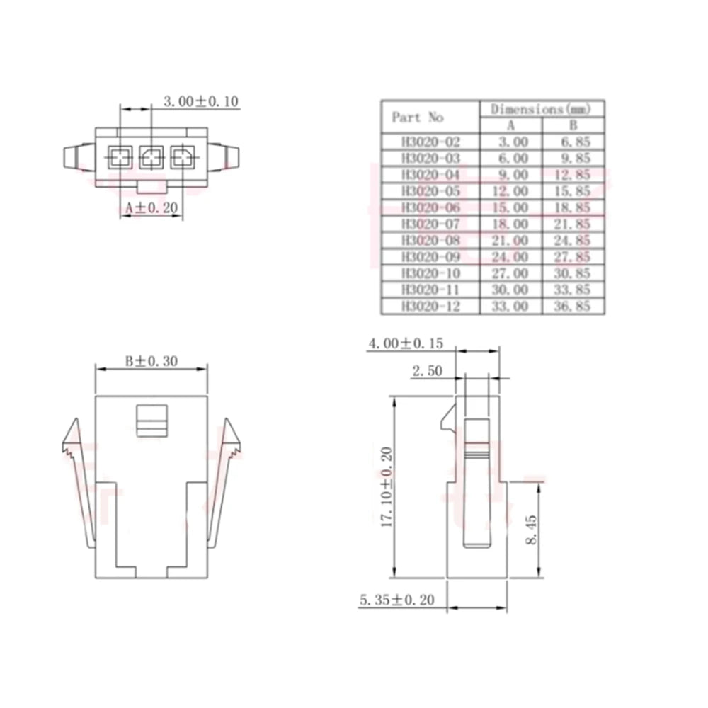 10/20/50sets 3.0 mm Micro-Fit 3.0 Connector Single Row Receptacle Housing 2 Pin 3 4 5 6 Circuit Plug House Terminal 43640 43645