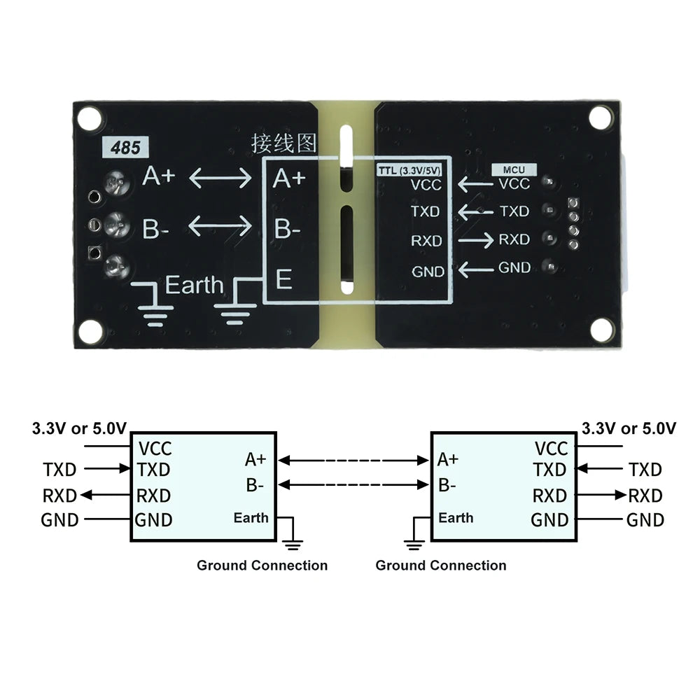 TTL to RS485 Converter Module with 16KV Isolation Voltage Automatic Flow Direction Control for Signal Conversion