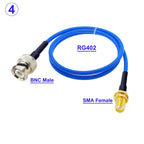 RG402 BNC Male to BNC/SMA Male Connector 50ohm BNC to SMA for Semi-Felxible 0.141 RG402 RF Coaixal Cable High Frequency Test