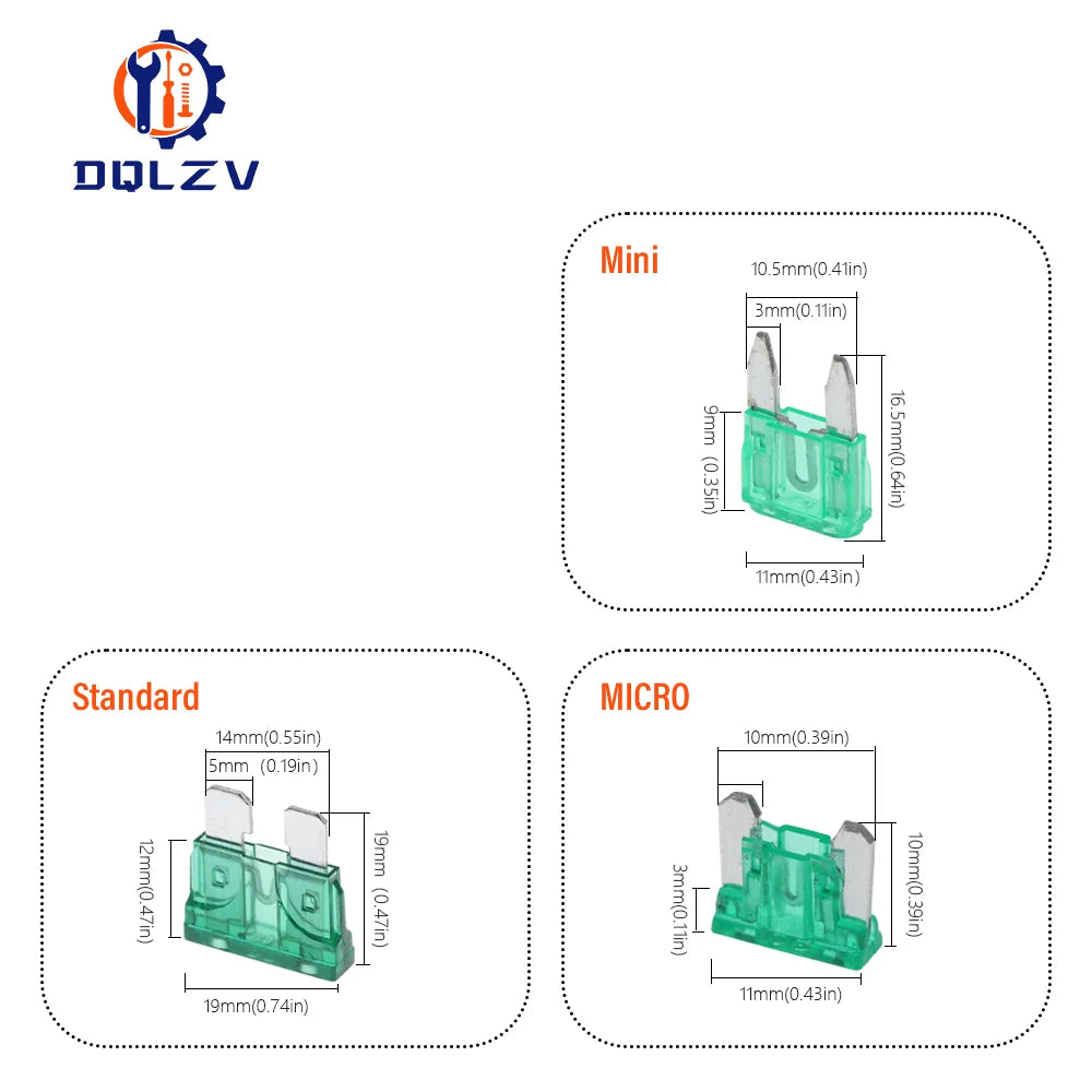 Medium Mini Small Fuse Holder PCB Board with Car Blade Fuses 10A for Auto Automotive PCB Board Safety clip Insertion Type