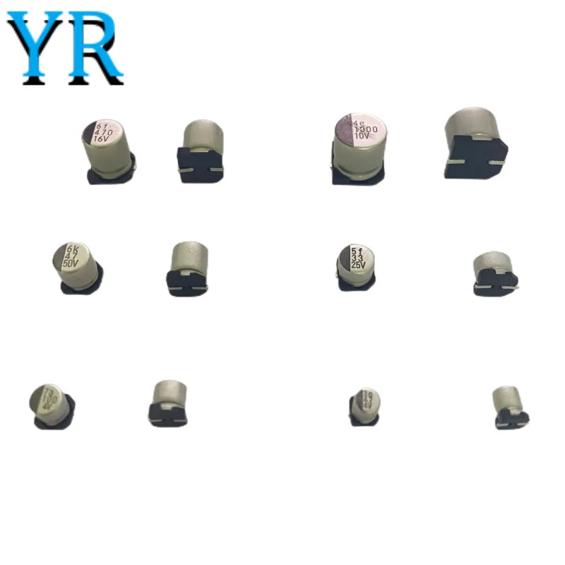 10PCS 4V 6.3V 10V 16V 25V 35V 50V 63V 100V SMD Aluminum Electrolytic Capacitor 1UF 10UF 22UF 47UF 100UF 220UF 330UF 470UF 1000UF