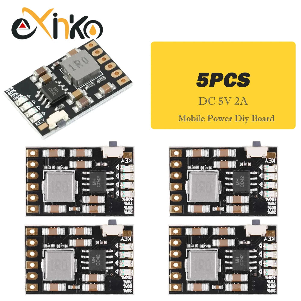 5/10pcs DC 5V 2A Mobile Power Diy Board 4.2V Charge/Discharge(boost)/battery protection/indicator module 3.7V lithium 18650