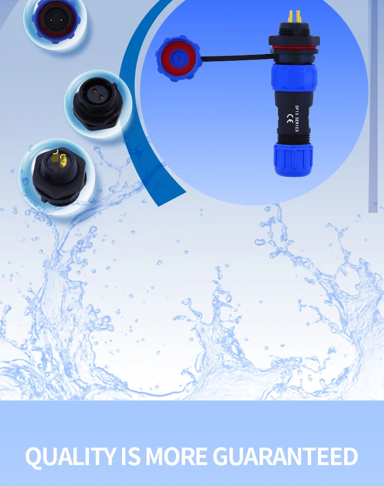 SP13 Waterproof Connector Male Plug & Female Socket Panel Mount Wire Cable Connector Aviation Plug IP68 2/3/4/5/6/7/9 Pin GBDQA