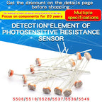 10PCS 5mm LDR Photo Light Sensitive Resistor Photoelectric Switch Sensor 5506 5516 5528 5537 5539 5549 12528  For Arduino
