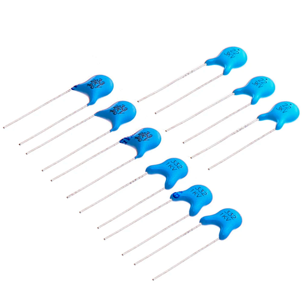 20PCS 100PF 10NF 10PF High Voltage Ceramic Disc Capacitor 1KV 2KV 3KV Radial Lead Multiple Capacitance Options 1NF 2.2NF 33PF