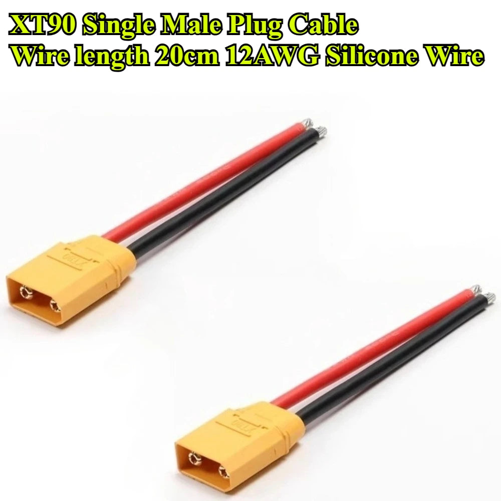 XT90 XT90S Male Female Plug Battery Connector with 12AWG Silicone Wire 10cm/15/20/30/50cm for RC Airplane Lipo Battery Drone Car