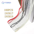 100PCS Schottky Diode DO-41 1N5819 1N5817 1A 20V-40V Electronic Components Rectifier Diode for Diy Electronic Kit