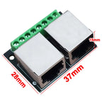 2 Ports RJ45 Female to 3.5mm 8P Screw Terminal Ethernet Adapter Board LAN Port Wiring Terminal Breakout Module