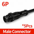 5PCS M12 Metal Panel Mount Connector IP65 Waterproof 2 3 4 5 6 8 Pin Male Female Socket Plug Pigtail Wire Industrial Cable