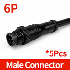 5PCS M12 Metal Panel Mount Connector IP65 Waterproof 2 3 4 5 6 8 Pin Male Female Socket Plug Pigtail Wire Industrial Cable