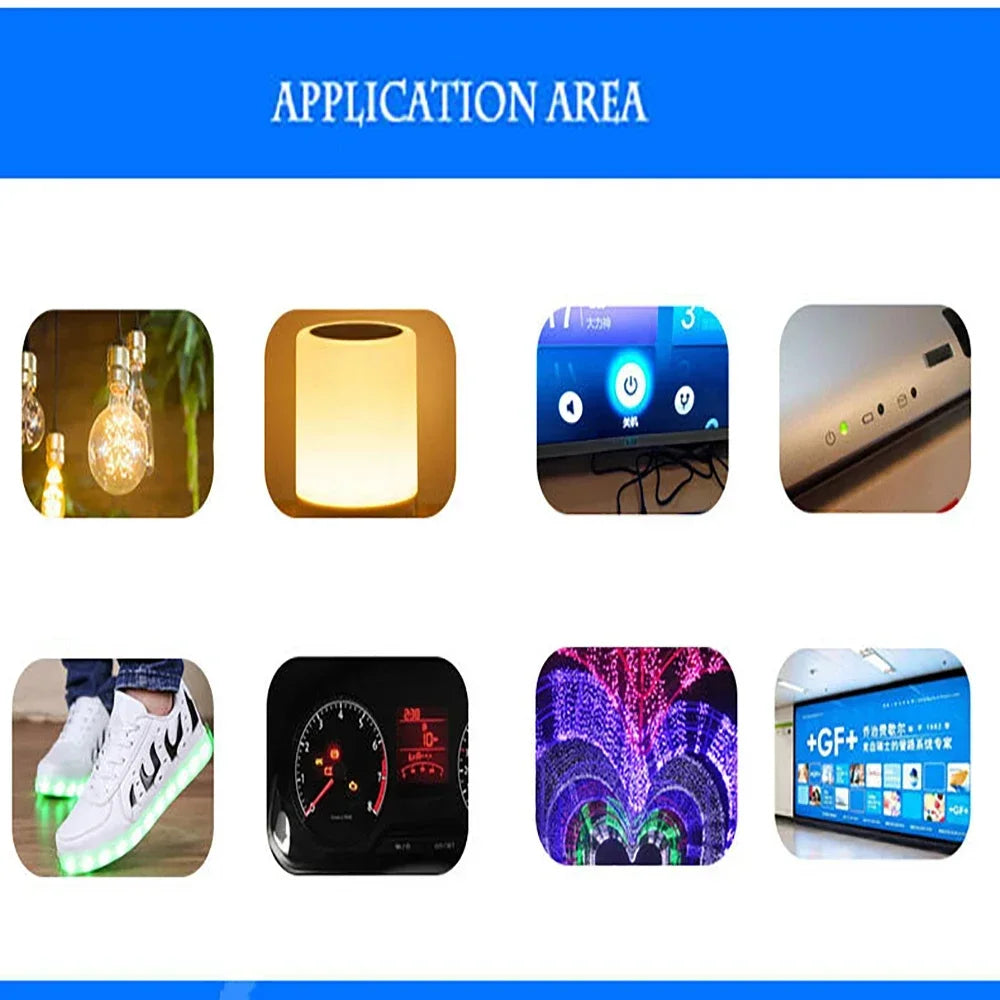 100PCS 1206 SMD LED Kit Super Bright Bulb Light for DIY Electronic Components