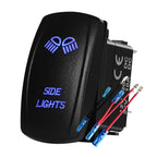 12V 24V Boat Trim Tabs Switch (ON)-OFF-(ON) Momentary Rocker Switch Waterproof Blue Light ON-OFF Toggle Switch With Harness