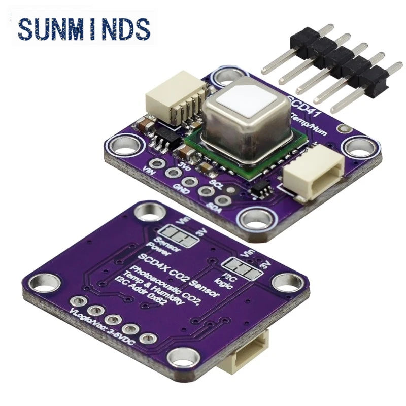 SCD40 SCD41 gas sensor module detects CO2 carbon dioxide temperature and humidity in one sensor I2C communication