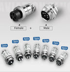 GX12 GX16-2/3/4/5/6/7/8/9/10Pin Electronic Connection Waterproof Heat-resistant Male Female Connectors With 1M Cable