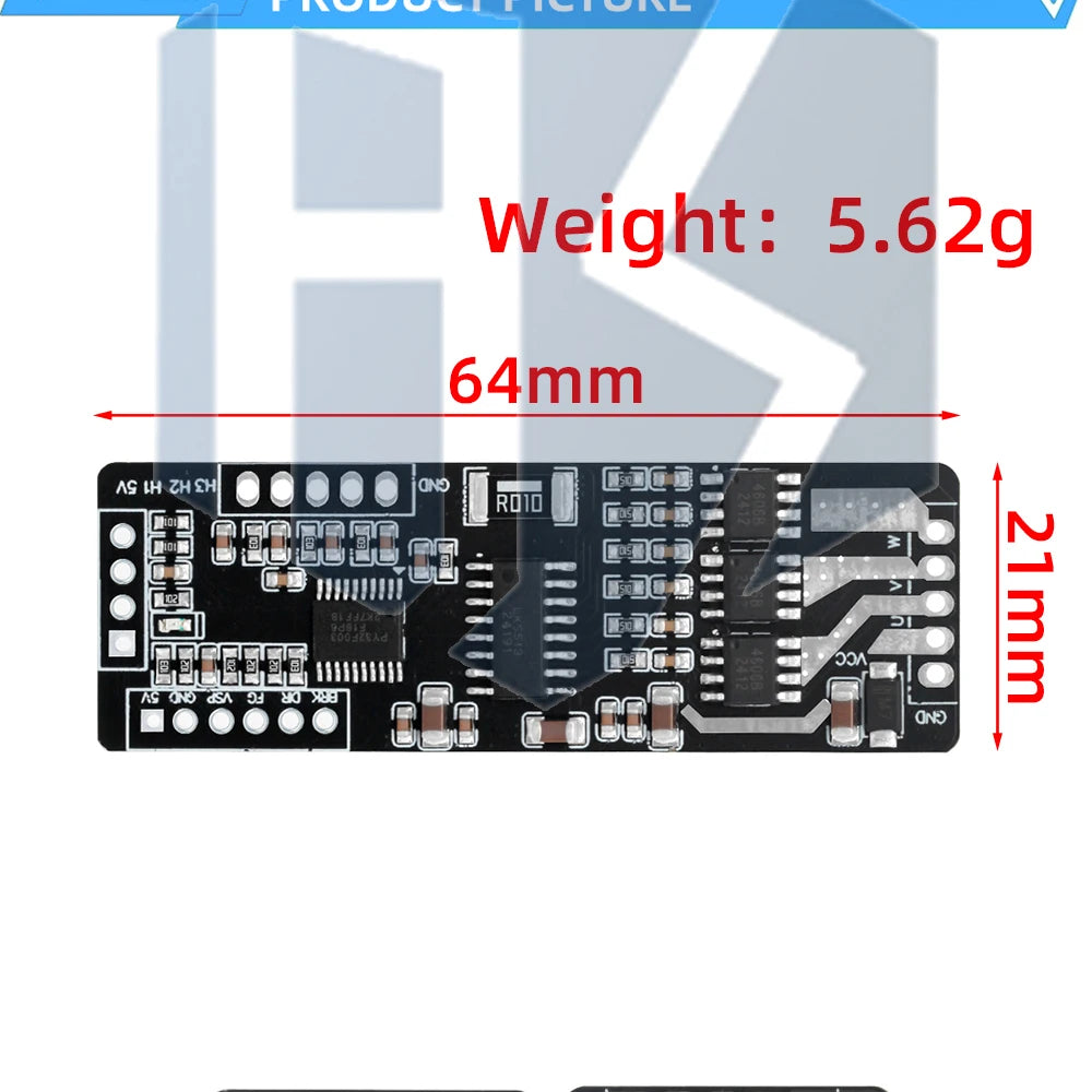 24W BLDC Motor Driver Module 5V-40V 2A Three-Phase PWM with Hall Sensor and Inductive Control