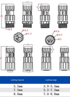 Waterproof M16 2 3 4 5Pin 6 7 8 9 Pin Cable Connector Outdoor IP68 Screw/Welding Male Female Wire Power Aviation Plug Connector