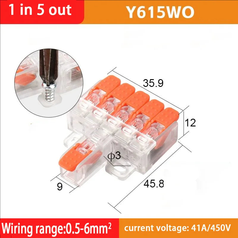 Fast Wiring Wire Connectors Splitter Terminal Blocks Quick Plug-in Connector Conductor Cable Junction Box