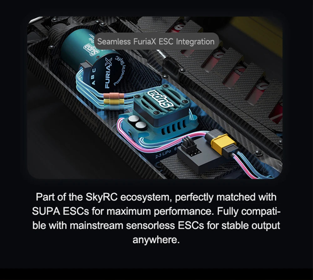 SKYRC Brushless Motor ESC Combo FuriaX Supa 3650 Motor 60A ESC 2-3S LiPo 3.175mm Shaft For 1/10 Touring Buggy Short Course Truck