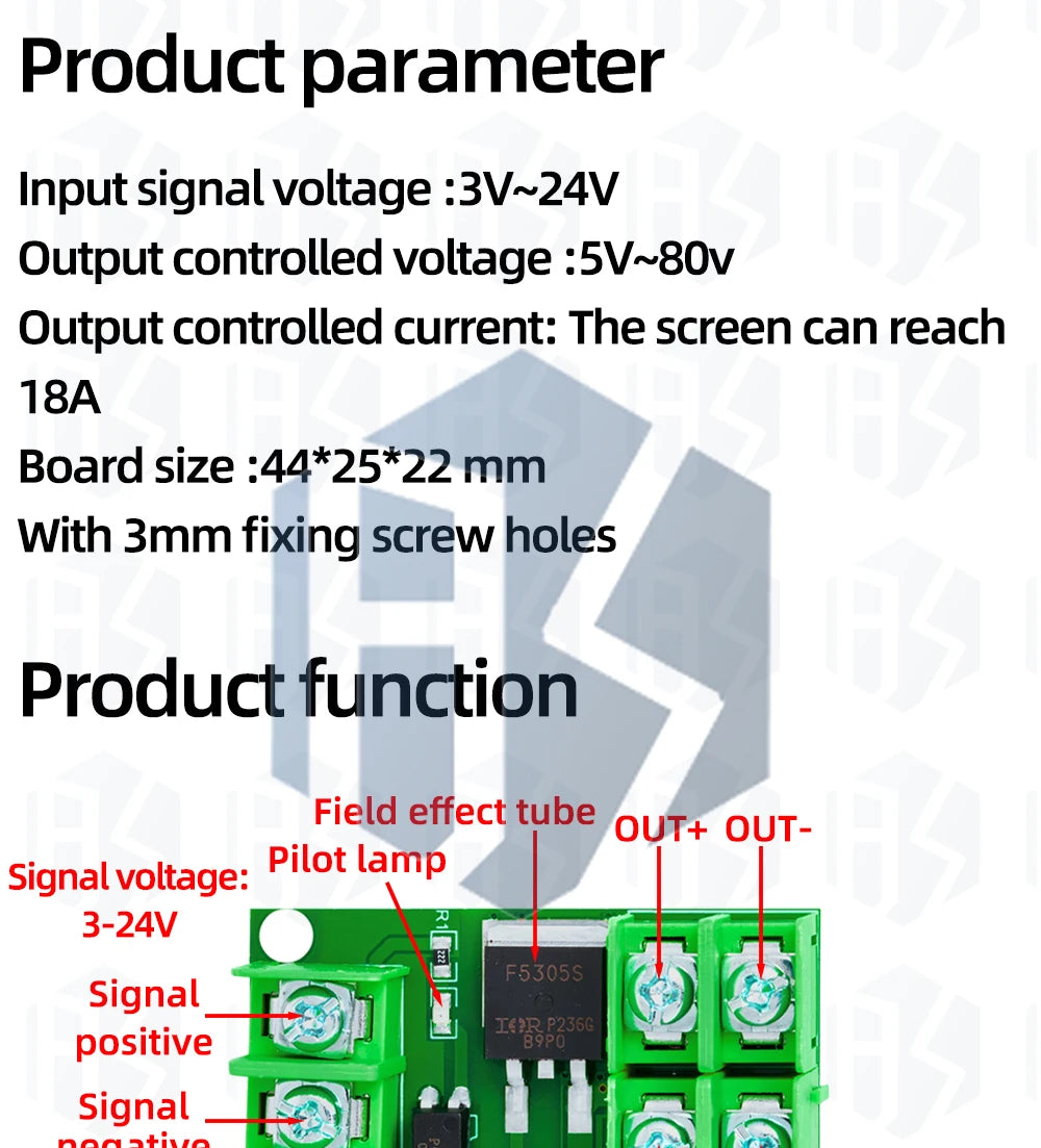 1PCS EGBO Electronic switch control board, pulse triggered switch module, DC controlled MOSFET optocoupler