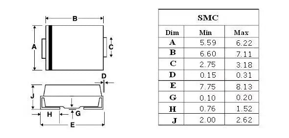 20PCS 1500W TVS Diode SMCJ5.0CA/6.0/6.5/6.8/7.0/8.0/8.5/10/11/12/13/14/15/16/18/20/22/24/26/28/30/33/36/40/43/45/51/54/60/70/90
