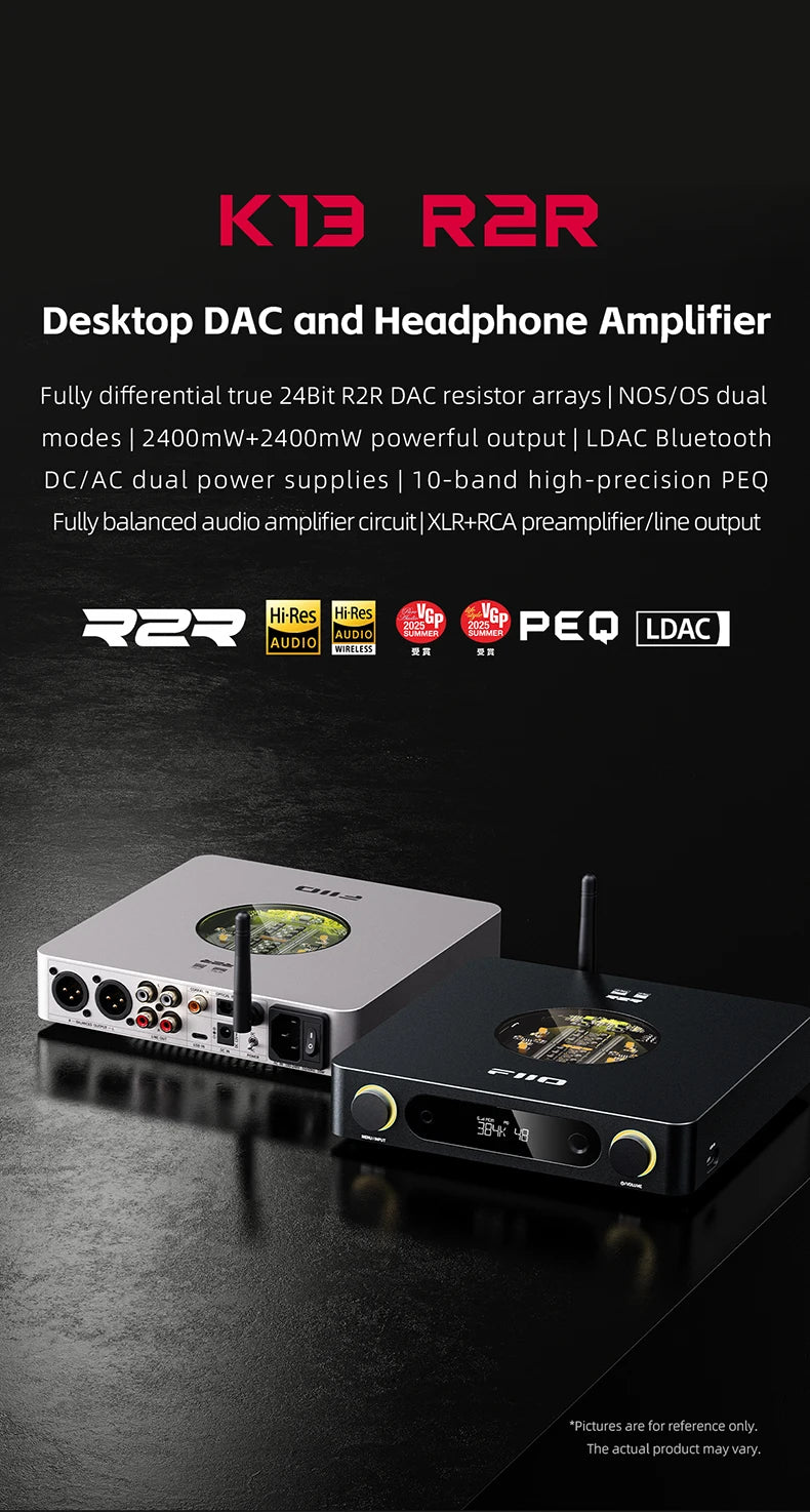 FiiO K13 R2R Desktop DAC Headphone AMP BT5.4 High-Fidelity 24Bit R2R DAC Powerful 2400mW Output LDAC Bluetooth Streamin Shanling