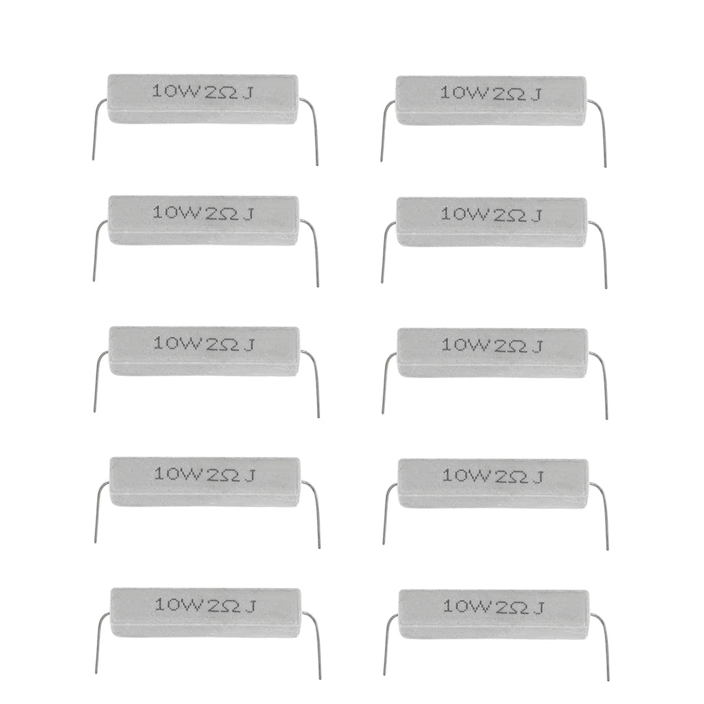 AT13 10 Pcs Wire Wound  Cement Resistor 2 Ohm 10W Watt