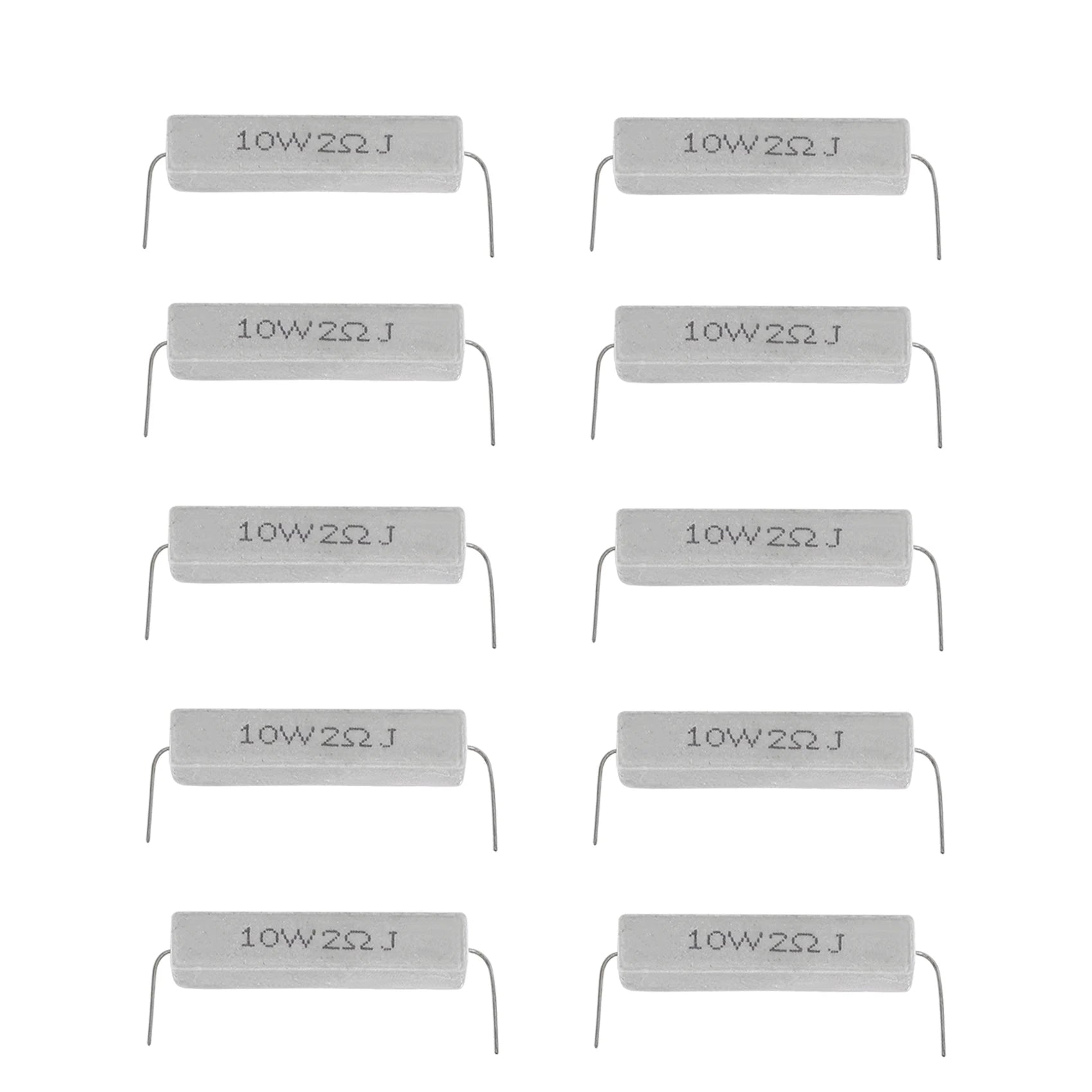 AT13 10 Pcs Wire Wound  Cement Resistor 2 Ohm 10W Watt