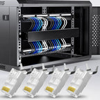 RJ45 Cat7 Cat6 Cat5 Pass Through Connectors Network Cable Modular Plug 8P8C Gold-Plated Connector End for FTP/STP Solid Wire