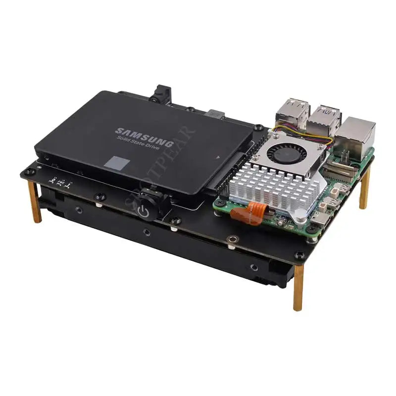X1008 Raspberry Pi 5 PCIe to 2.5" 3.5" SATA HDD/SSD Dual Double-SATA (NOT BOOT From SATA/SSD